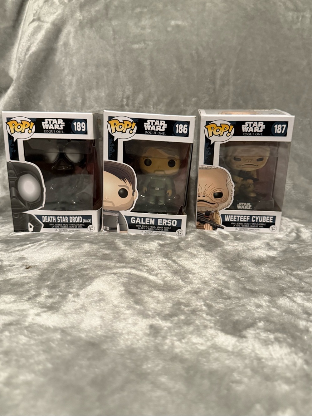 Funko Pop Star Wars Rogue One Lot of 3 #186 #187 #189 Vaulted